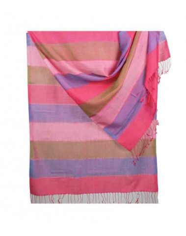 Missing Stripe Stole - Shades of Pink Purple and Green