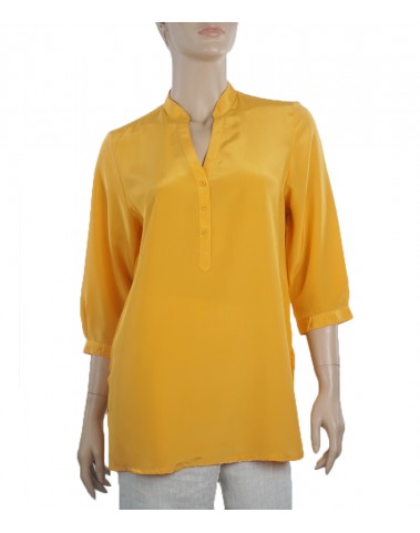 Plain Short Silk Shirt-Mango 