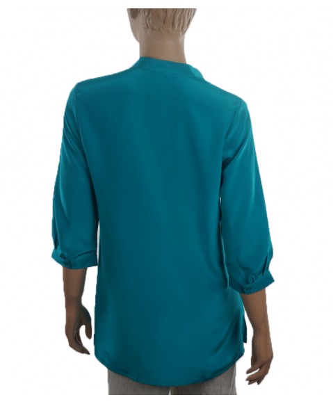 Plain Silk Shirt - Peacock Blue