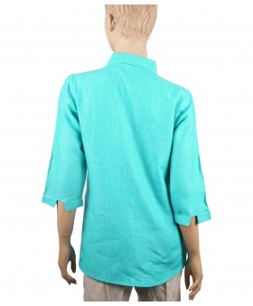 Embroidered Casual Shirt - turquoise Embroidery