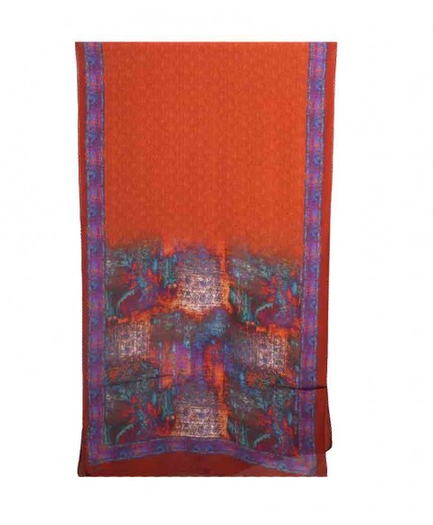 Crepe Silk Scarf - Orange Rust