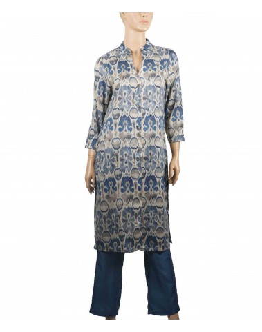 Kurti Set - Ikat Kurti With Blue Pant