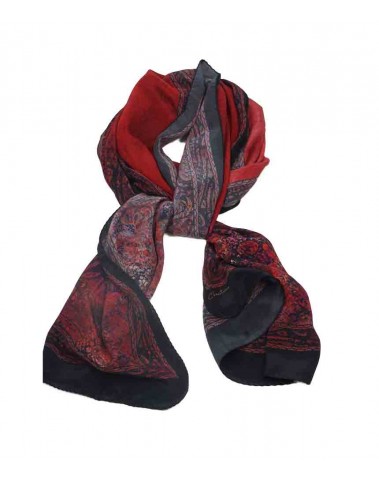 Crepe Silk Scarf - Pink & Black Rust