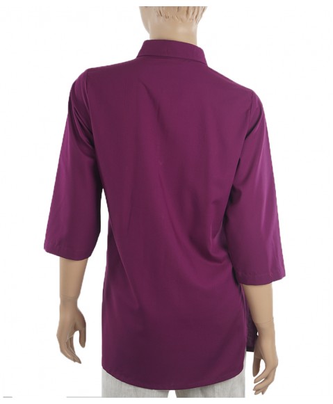 Casual Kurti-Purple Pintuck Yolk