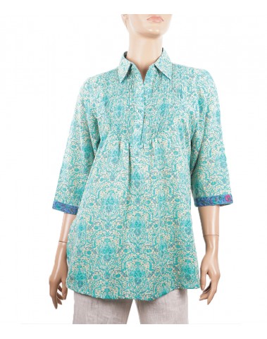 Casual  Kurti - Green and Beige Paisley 