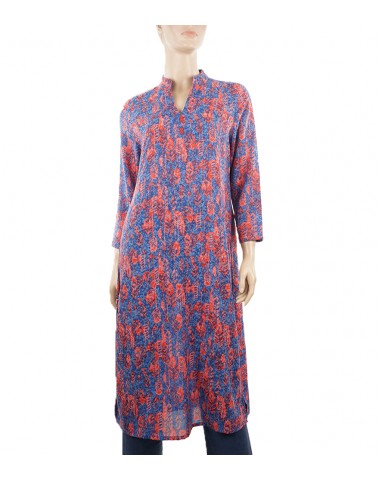 Tunic - Blue and Red Leaf