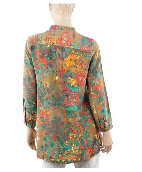  Long Silk Shirt - Festive