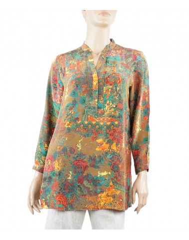  Long Silk Shirt - Festive