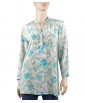  Long Silk Shirt - Blue Flowers