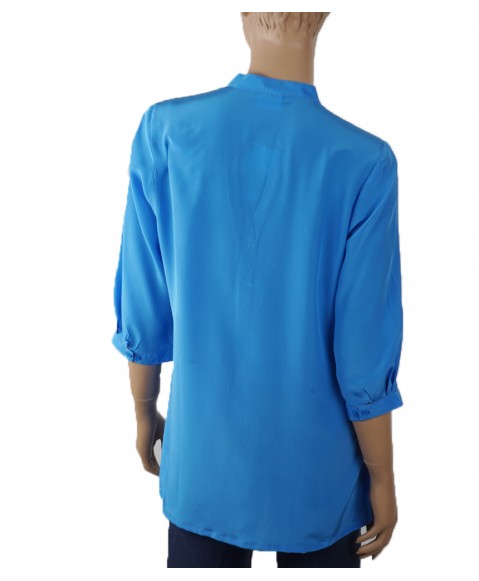 Plain Short Silk Shirt - Sky Blue