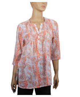Casual Kurti - Orange Abstract