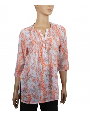 Casual Kurti - Orange Abstract