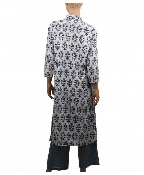 Kurti Set - Plant Patch With Grey Pant