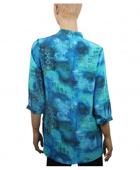 Short Silk Shirt -Turquoise