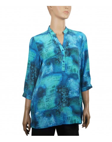 Short Silk Shirt -Turquoise