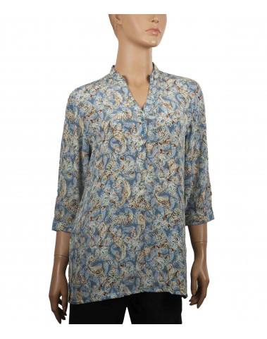 Short Silk Shirt -Grey Paisley