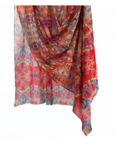Ikat Printed Stole - Pink 