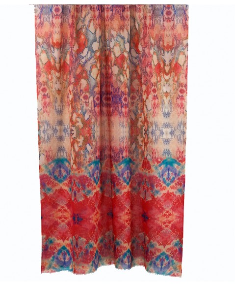 Ikat Printed Stole - Pink 