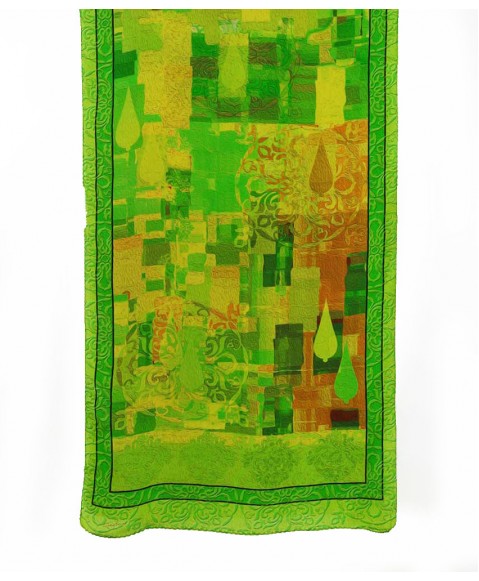 Crepe Silk Scarf - Lime Abstract 