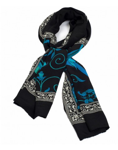 Crepe Silk Scarf - Blue Bird