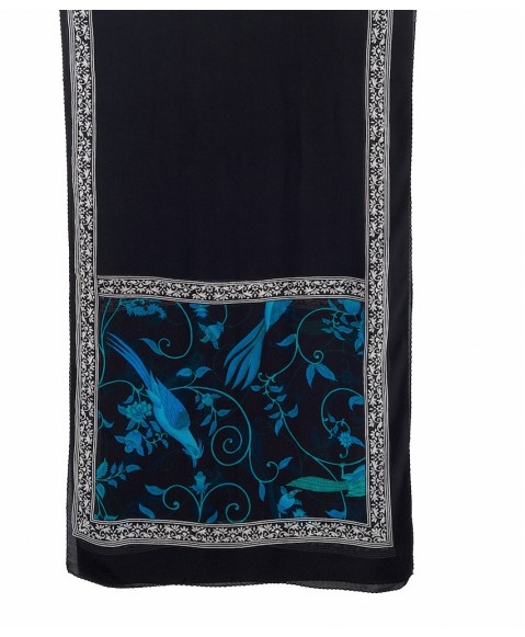 Crepe Silk Scarf - Blue Bird