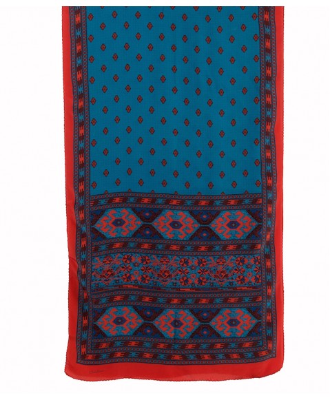 Crepe Silk Scarf-Rust Ikat