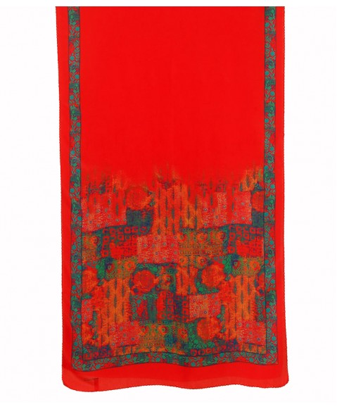 Crepe Silk Scarf-Red Indian