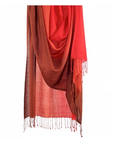 Shaded Ombre Stole - Burgandy to Rust Hues 
